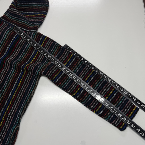 Mr Baja Drug Rug Hoodie Mens Medium Black Rainbow Tapestry Colorful Hippie Boho - Picture 4 of 9